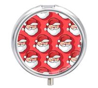 Pastillero de Papá Noel divertido de Navidad con 3 compartimentos, pequeño y portátil, organizador de pastillas para bolso de bolsillo