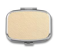 Pastillero de papel de acuarela suave de hueso crema con 2 compartimentos, organizador de pastillas de viaje para bolso de bolsillo