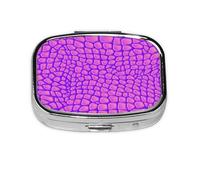 Pastillero de piel de cocodrilo rosa, 2 compartimentos, organizador portátil