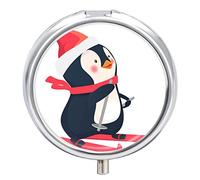 Pastillero de pingüino para esquí, pastillero diario, 2 compartimentos