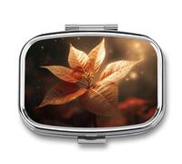 Pastillero de plantas brillantes, bonito pastillero cuadrado, portátil, organizador de vitaminas para medicina, bolsillo