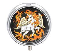 Pastillero de unicornio con 2 compartimentos, portátil, organizador de pastillas de viaje
