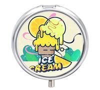Pastillero de verano para helado, 2 compartimentos, portátil, pastillero, organizador de pastillas de viaje