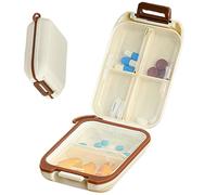 Pastillero de viaje, caja de medicamentos diaria, compacto e impermeable, pastillero para uso diario, trabajo, viajes, familia y camping