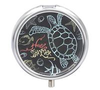 Pastillero De Viaje Caracola Estrella De Mar Pastillero 3 Rejillas Con Espejo Distribuidor De Metal Redondo Portátil Caja De Almacenamiento Regalo Único