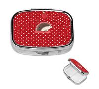 Pastillero de viaje con 2 compartimentos, pequeño pastillero para bolso y bolsillo, organizador portátil de medicamentos, erizo, lindo recipiente redondo para vitaminas, medicamentos, aceite de