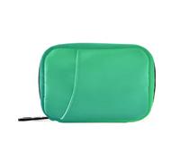 Pastillero de viaje con degradado verde para 7 días semanales, pequeño pastillero de viaje, lindo organizador de vitaminas