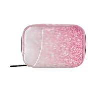 Pastillero de viaje con purpurina blanca y rosa para 7 días, pequeño pastillero portátil con cremallera, soporte semanal para suplementos vitamínicos