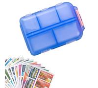 Pastillero de viaje de farmacia de bolsillo con calcomanías opcionales para medicamentos, etiquetas, pastillero, organizador de pastillas con calcomanías de farmacia, contenedor de píldoras con