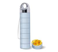 Pastillero de Viaje de Metal, Pastillero Semanal Impermeable de Aleación de Aluminio, Soporte Organizador de Pastillas Portátil Apilable de 7 Días, Uso Diario para Vitaminas (BLUE)