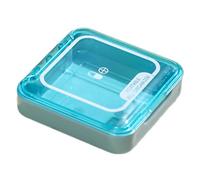 Pastillero de viaje, estuche de almacenamiento diario de píldoras, contenedor compacto para píldoras, ligero, resistente, verde/azul/rosa, para el hogar