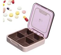 Pastillero de viaje, estuche de almacenamiento diario de píldoras, contenedor compacto para píldoras, ligero, resistente, verde/azul/rosa, para el hogar