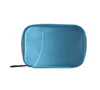 Pastillero de viaje moderno azul cielo y océano para 7 días, pequeño con cremallera, recipiente semanal para píldoras para suplementos de aceite de pescado con vitamina