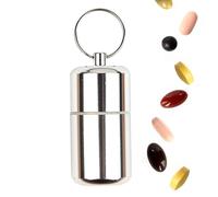 Pastillero de viaje organizador de aleación de aluminio, organizador de pastillas sellado, anillo de sellado de silicona, soporte portátil, almacenamiento compacto, organizador de pastillas de viaje