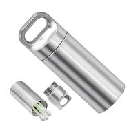 Pastillero de viaje para llavero, pastillero de viaje de 48 g/26 g, de medicamentos pequeña de acero inoxidable con una cámara, llavero para bolso o bolso, botella de medicamentos