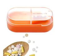 Pastillero de viaje, pastillero de viaje, pastillero pequeño 2 en 1, estuche de viaje con cortador de píldoras, contenedor de píldoras transparente portátil para almacenar tabletas y cortar