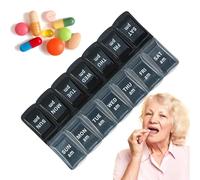 Pastillero De Viaje: Pastillero Portátil Con Bandejas Extraíbles, Organizador 2 Veces Al Día AM/PM, Organizador Compacto De Medicamentos Diarios Para Vitaminas, Pastillas, Suplementos, Viajes Y Uso Do