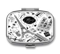 Pastillero De Viaje Pastillero Torre Eiffel Y Decoración Arquitectónica Pequeño Monedero Pastillero Caja De Almacenamiento De Medicamentos, Caja De Vitaminas Portátil