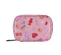 Pastillero de viaje rosa para el día de San Valentín, pastillero portátil para 7 días, pastillero semanal para vitaminas, suplemento con cremallera