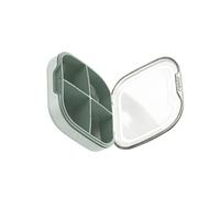 Pastillero de viaje, suplementos, separación, 4 compartimentos, organizador de almacenamiento de polipropileno, soporte para tabletas, contenedor impermeable, color verde