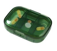 Pastillero de viaje transparente, 7 x 5 x 2,6 cm, estético, organizador de