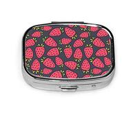 Pastillero delicioso fresco fresa rosa decoración pastillero para bolsillo o monedero lindo pequeño pastillero contenedor viaje pastillero organizador