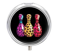 Pastillero deportivo de leopardo con 3 compartimentos, pequeño, portátil, organizador de pastillas para bolso de bolsillo