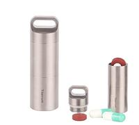 Pastillero Diario Llavero, Titanio Sin BPA Impermeable Organizador de Caja de Pastillas, Pequeña Bolsillo Secreto Contenedor de Pastillas de Viaje Primeros auxilios al aire libre