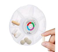 Pastillero diario - Pastillero de viaje de 7 compartimentos con alarma, recordatorio de pastillas portátil con alarma, temporizador e indicador LED para medicamentos, aretes, decoración de uñas,