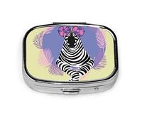 Pastillero divertido lindo Zoo Animal Cool dibujos animados cebra pastillero para bolsillo o monedero lindo pequeño pastillero contenedor viaje pastillero organizador