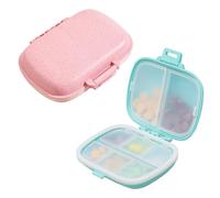 Pastillero Dividido De 2 Piezas, Pastillero De 7 Días, Mini Pastillero Para Llevar, Pastillero De Color Sólido, Práctico Pastillero Para Viajes Al Aire Libre