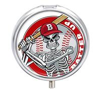 Pastillero esqueleto, béisbol, pastillero diario, 2 compartimentos