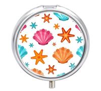 Pastillero Estrella 3 Rejillas Con Espejo Caja De Almacenamiento De Distribuidor De Metal Redonda Portátil A De Humedad Regalo Único