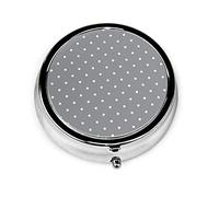 Pastillero Estuche de pastillas con fondo de lunares para monedero Organizador de pastillas redondo pequeño y lindo de viaje