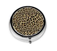 Pastillero Estuche de pastillas de leopardo clásico para monedero Organizador de pastillas redondo de viaje pequeño y lindo