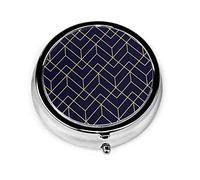 Pastillero Estuche de pastillas geométrico sin costuras para monedero Organizador de pastillas redondo de viaje pequeño y lindo