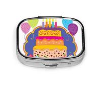 Pastillero fiesta de cumpleaños celebrar Cupcake pastillero de dibujos animados para bolsillo o monedero lindo pequeño pastillero contenedor viaje pastillero organizador