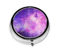 Pastillero Galaxy Nebula Pill Case para monedero Lindo pequeño organizador de pastillas redondo de viaje