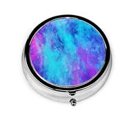 Pastillero Galaxy Nebula Pill Case para monedero Lindo pequeño organizador de pastillas redondo de viaje