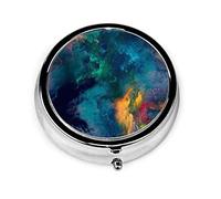 Pastillero Galaxy Painting Pastillero para monedero Organizador de pastillas redondo de viaje pequeño y lindo