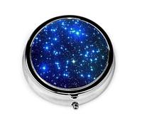 Pastillero Galaxy Stars Pill Case For Purse Organizador de pastillas redondo de viaje pequeño y lindo