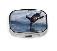 Pastillero Gentoo Penguin Jump Iceberg Antarcdtica Multi pastillero para bolsillo o monedero lindo pequeño pastillero contenedor viaje pastillero organizador