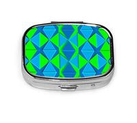 Pastillero geométrico 3D Aqua Lima verde formas diseño pastillero para bolsillo o monedero lindo pequeño pastillero contenedor viaje pastillero organizador