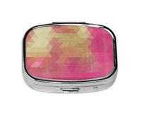 Pastillero geométrico de rombos de arte abstracto moderno, organizador portátil con 2 compartimentos, organizador portátil