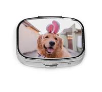 Pastillero Golden Retriever perro conejo colorido pastillero para bolsillo o monedero lindo pequeño pastillero contenedor viaje pastillero organizador
