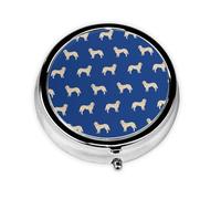 Pastillero, Golden Retriever Royal Blue Round Pastillero Organizador de Medicina Pastillero de Viaje Organizador de Pastillas de Viaje