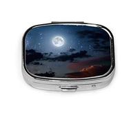 Pastillero Good Night Lovely Full Moon Sky pastillero para bolsillo o monedero lindo pequeño contenedor de pastillas organizador de pastillas de viaje
