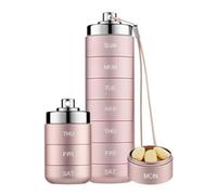 Pastillero - Gran portador de cápsulas, portador portátil de píldoras, organizador de aleación resistente, hermético, resistente a la humedad, compartimento rígido almacena pastillas de aceite de