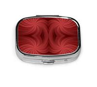 Pastillero granate oscuro simétrico simetría repetir patrón pastillero para bolsillo o monedero lindo pequeño contenedor de pastillas organizador de pastillas de viaje