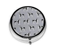 Pastillero Great Dane Dog Pastillero para monedero Lindo pequeño viaje Organizador de pastillas de forma redonda